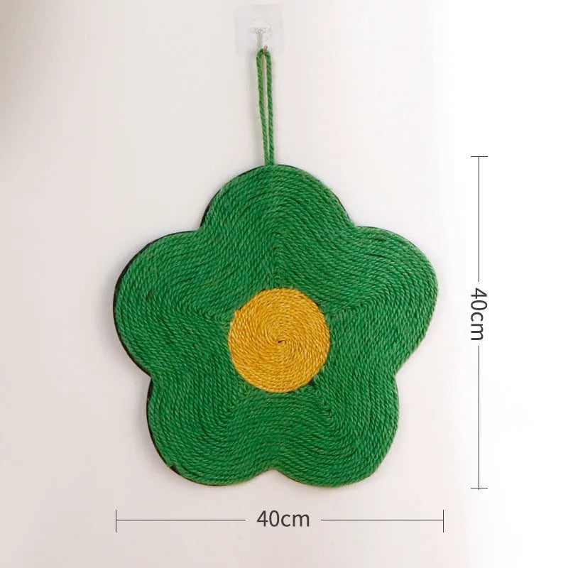 Sisal cat scratching board with wear-resistant surface in multiple colour options including dog and flower patterns