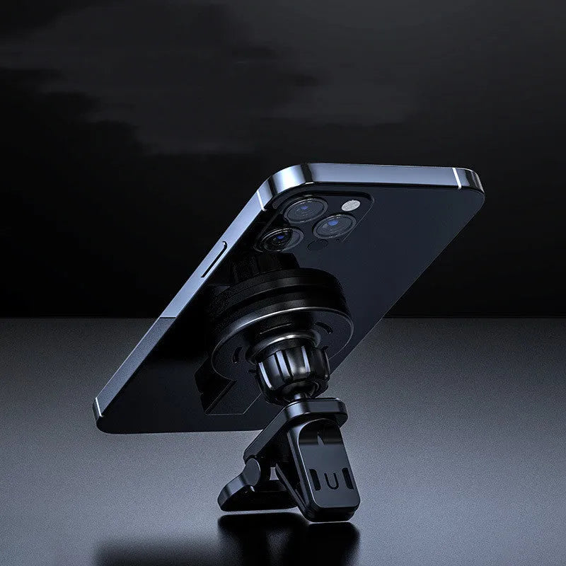 Black and white magnetic absorption wireless charger with compact design and USB connection