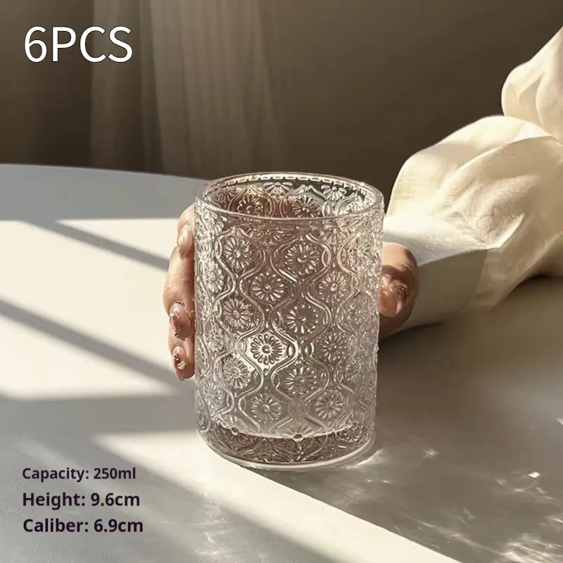 Begonia solid colour glass water cup shown in short 250ml and tall 360ml versions.