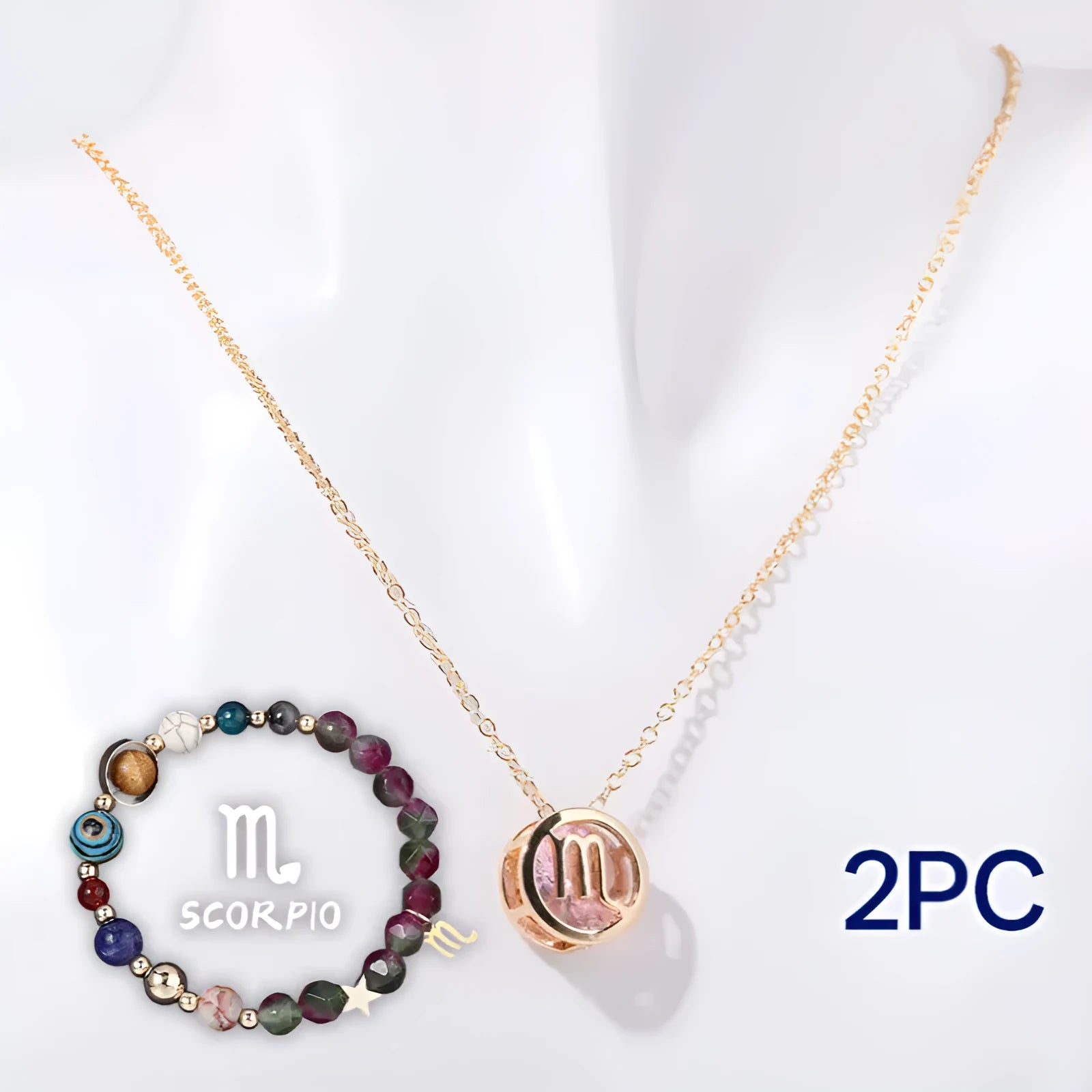 Natural stone beaded necklace and bracelet set showing coordinated jewellery pieces