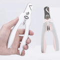 Adjustable rolling pet nail clippers with stainless steel blade and rubber handle, 16.5cm, in Light Pink