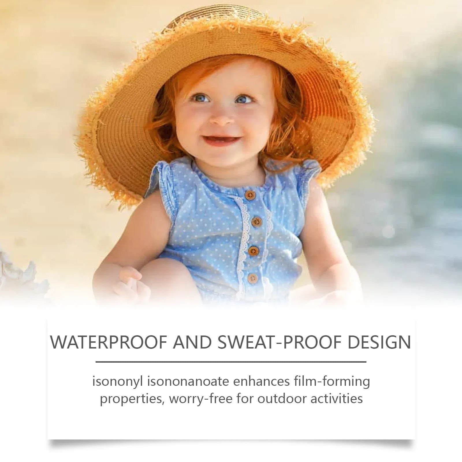 50g summer sunscreen cream tube with broad-spectrum UV protection ingredients