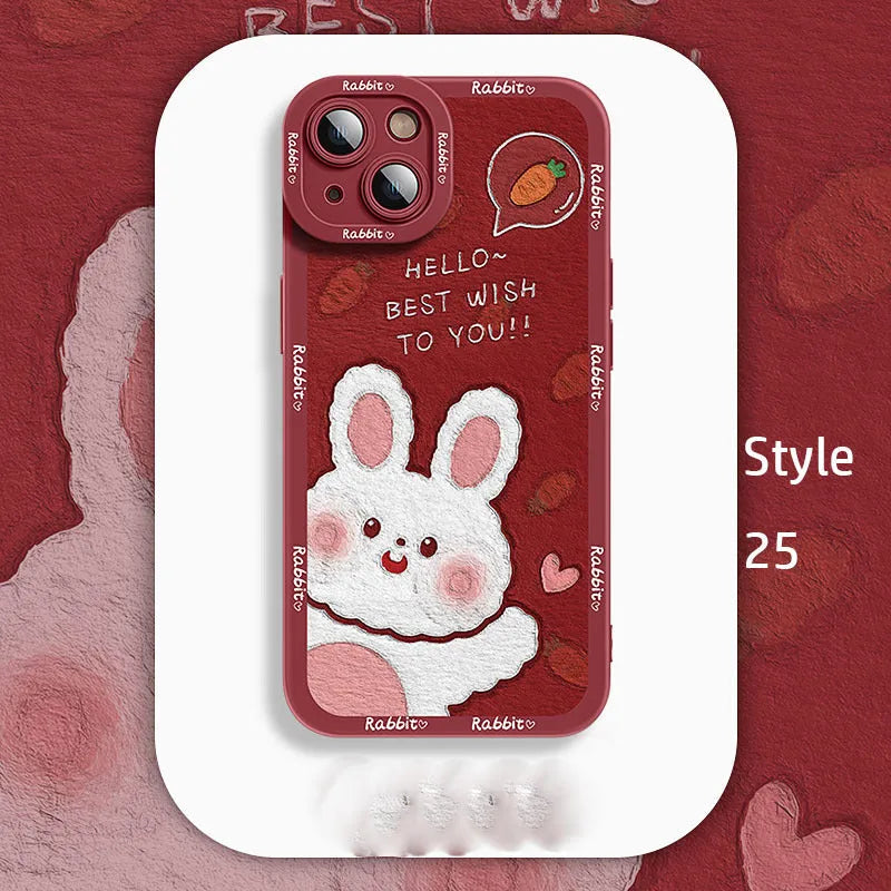 Silicone cartoon mobile phone case for Apple iPhone 14 Pro Max with colourful drop prevention design