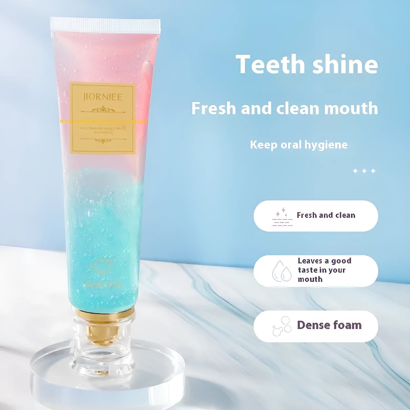 Ji Ouni nicotinamide dazzling white toothpaste tube with 100g net content for adult whitening and cleaning