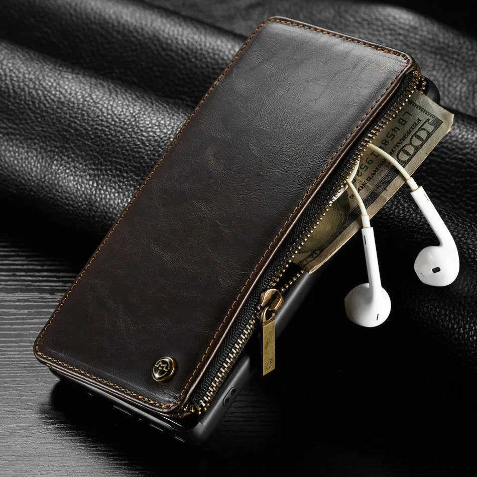 PU leather flip phone case for SAMSUNG Note9 in black, brown, and red colours