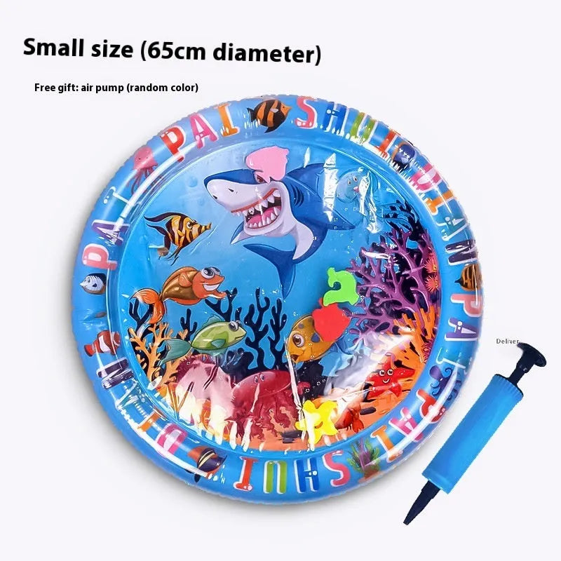 PVC inflatable pet cooling water cushion with aquatic designs for dogs and cats