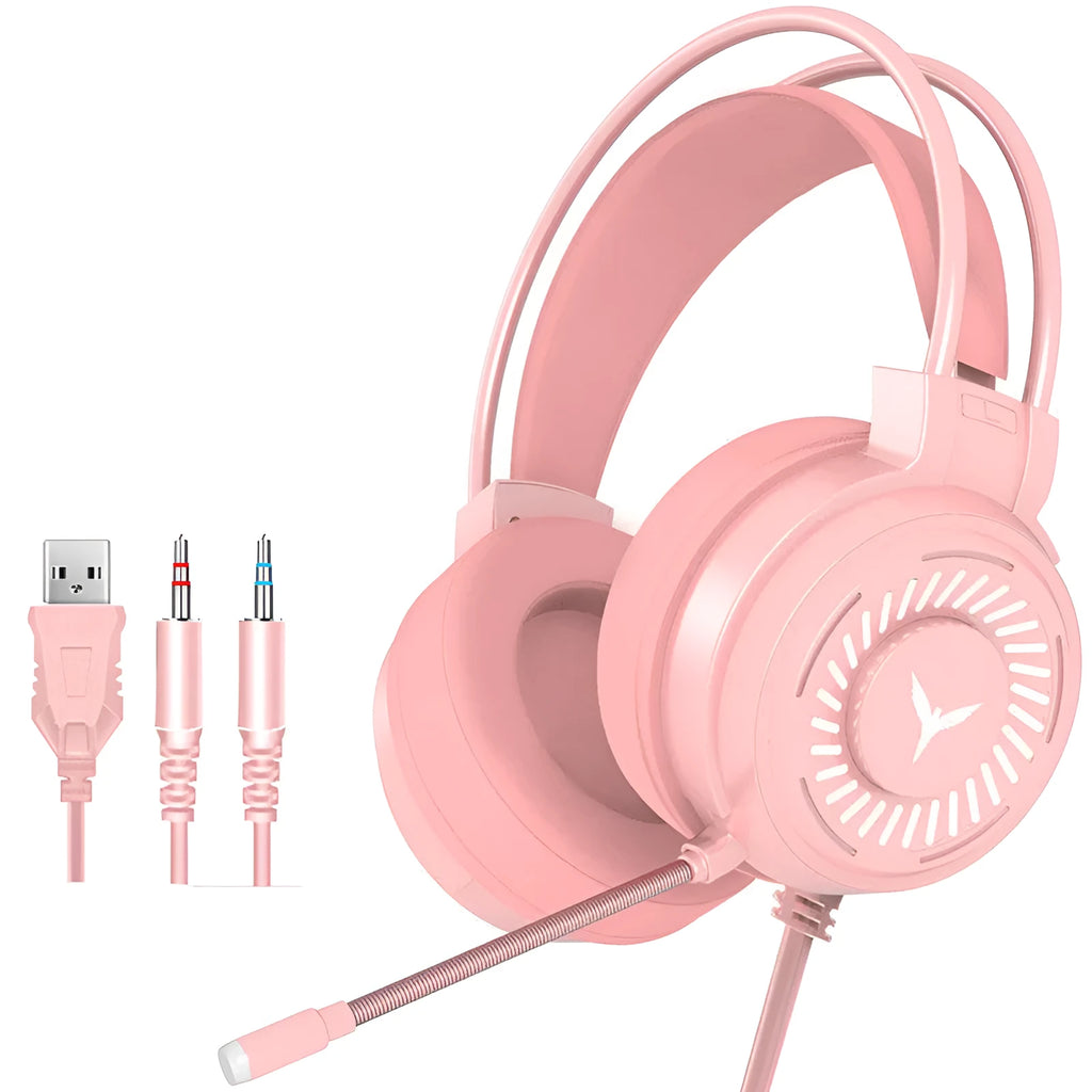 Wired over-ear computer headset with sponge earmuffs and microphone in black