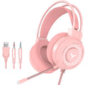 Wired over-ear computer headset with sponge earmuffs and microphone in black