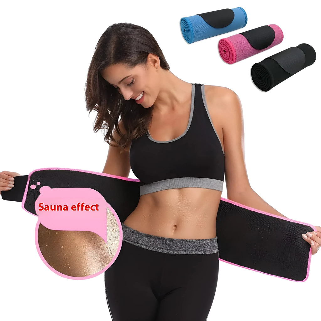 Neoprene lumbar support belt in black for running and fitness