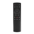 G20 2.4G wireless flying mouse voice remote control with black ABS plastic body and silicone buttons.
