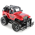 Wrangler Knight remote control car in red on grass, with controller, 4-channel off-road drift car for children over 3