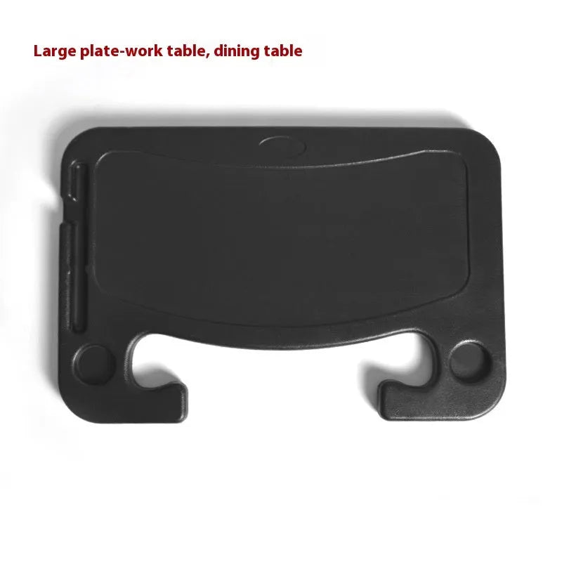 Black ABS plastic car steering wheel laptop stand with foldable design on vehicle dashboard