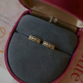 Small gold lace pattern ear clip earrings in 925 silver with electroplated finish