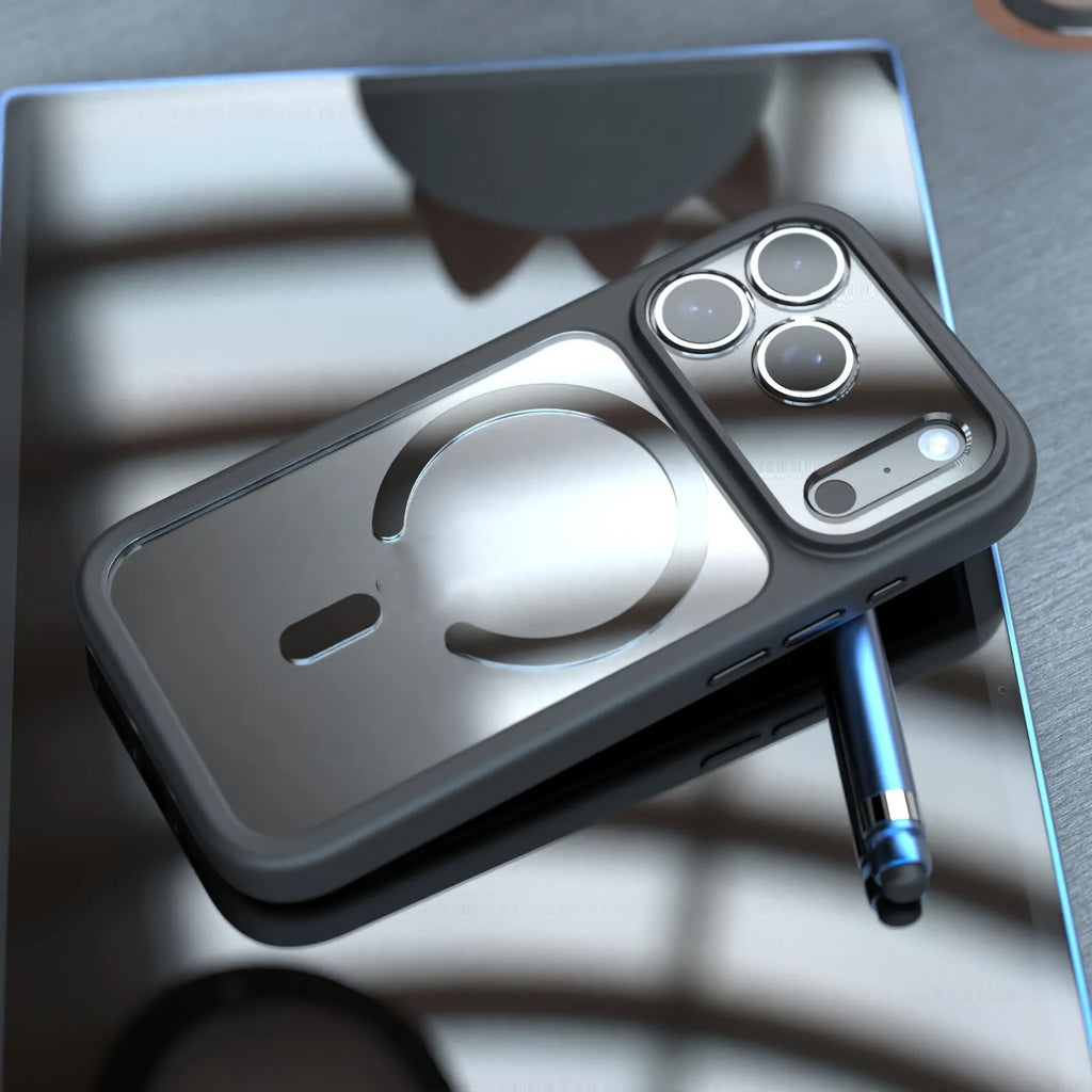 Magnetic iPhone 17 Pro Max case in black colour showing two-in-one design