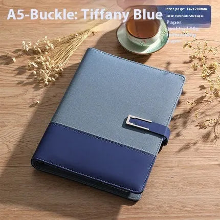 A5 soft leather notebook in business brown colour with wood-free paper pages