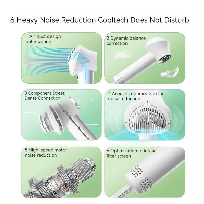 Smart pet hair dryer in white with blow and comb function for dog cat grooming