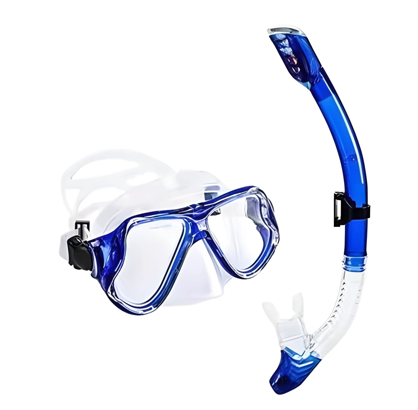 Anti-fog diving goggles with PC frame and silicone mouthpiece in four colour options