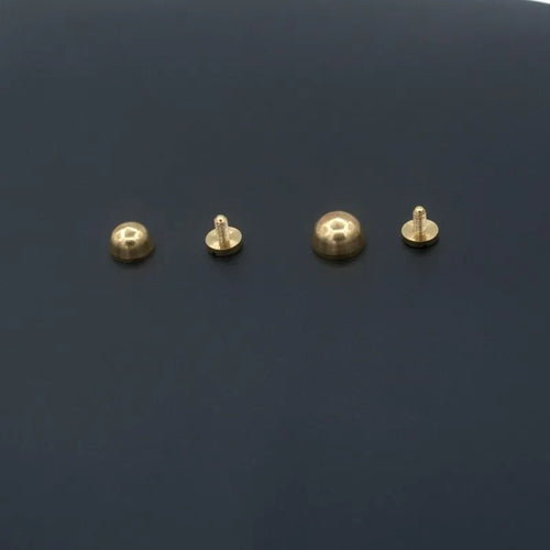 Brass decorative buckle foot nail accessories in round and bucket designs for leathercraft projects
