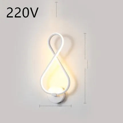 Minimalist Nordic design LED wall lamp with a silicone shade, mounted on a bedroom wall.