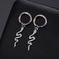Gold plated stainless steel snake vintage clip-on earrings