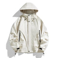 Rabbit fur and modal fabric hooded jacket in a loose, trendy fit shown in a choice of colours.