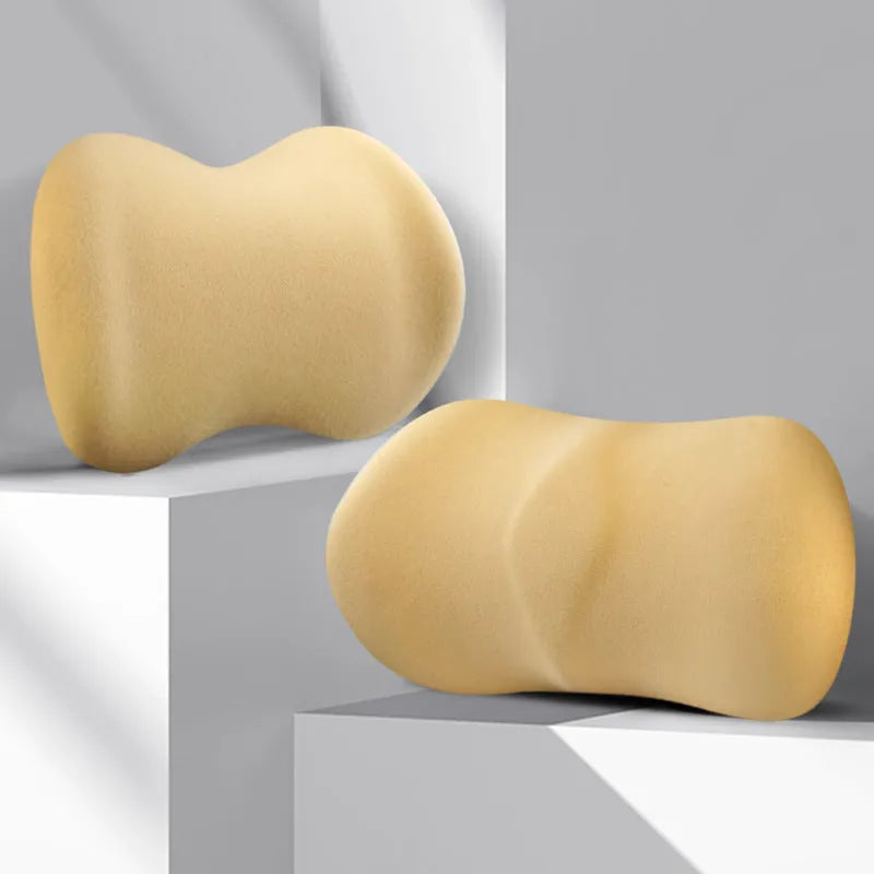 Car seat lumbar support and headrest cushion set in five colour options for driving comfort