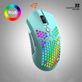 Free Wolf X2 wireless RGB gaming mouse in black with dual-mode connectivity