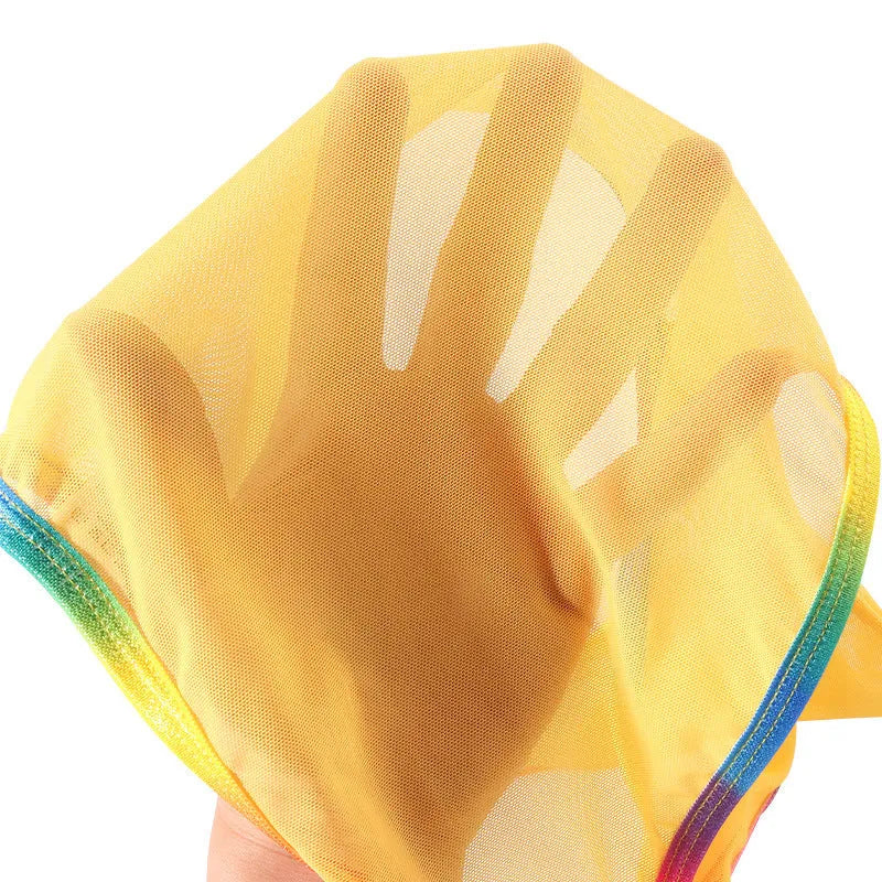Women's solid colour mesh briefs made from transparent knitted nylon fabric in breathable design.