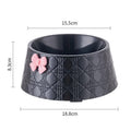 Bowknot pet feeding bowl with diamond pattern in multiple colour options