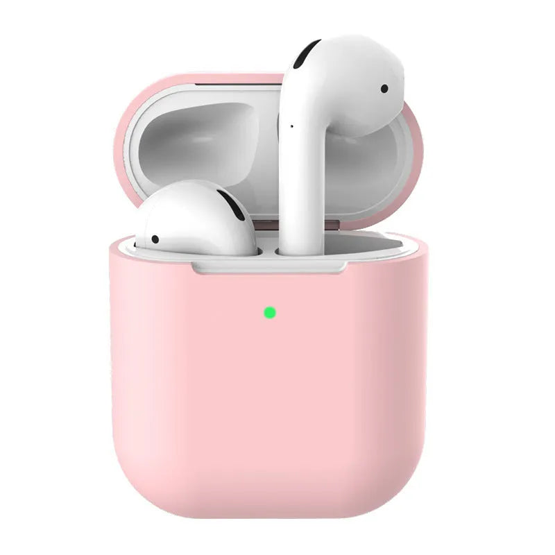 Silicone clamshell protector case for Apple AirPods 2 wireless earphones in multiple colour options