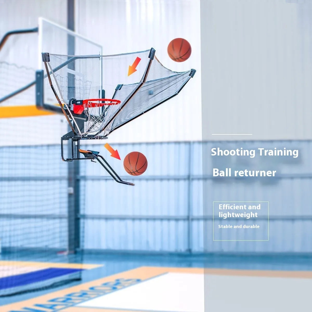 New upgrade second generation basketball training ball return in cowhide and iron with hanging continuous pitching automatic serve design