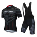 Cycling jersey and pants set for summer riding with moisture wicking properties