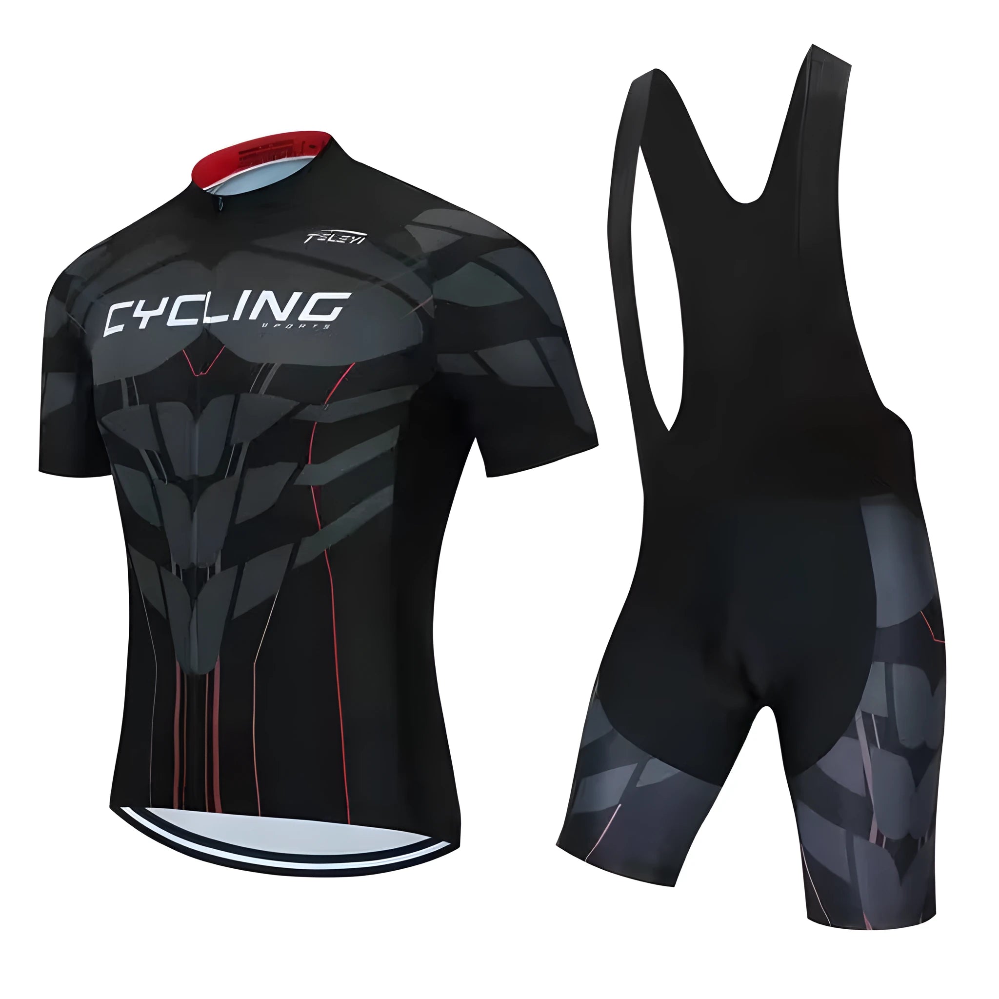 Cycling jersey and pants set for summer riding with moisture wicking properties