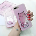 Glittery cat design phone case for iPhone models 6, 7, 8, and X.