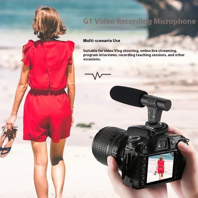 Black mobile phone video recording microphone for professional audio capture