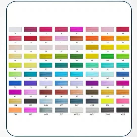 Set of double-headed alcohol oily colour markers with round and inclined nibs for professional art and design work.