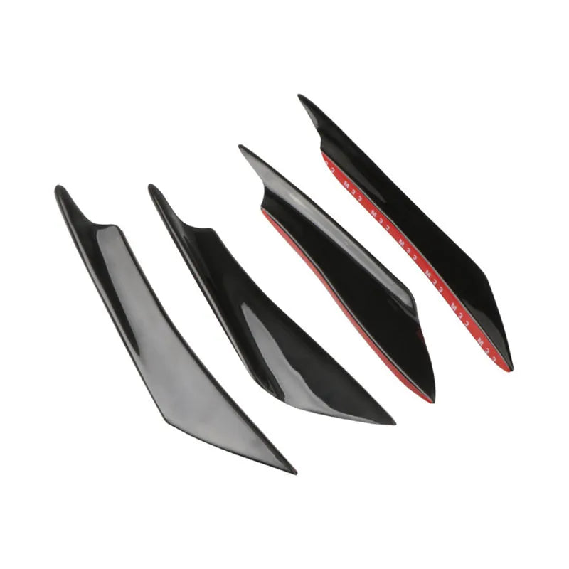 Carbon fibre pattern automotive bumper blade spoiler set of four pieces for car modification
