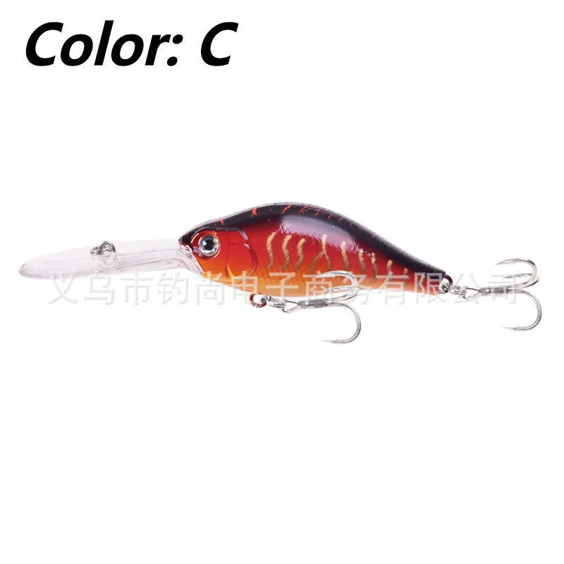 10.5cm deep diving hard fishing lure with a long tongue board, shown in Colour A.