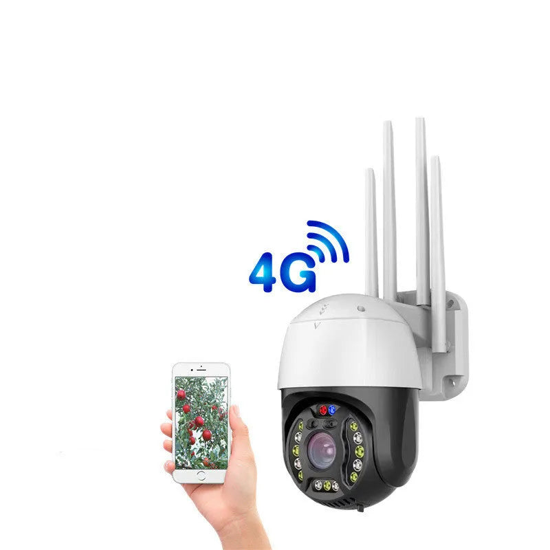 5MP outdoor dome surveillance camera with 360 degree rotation, 30m infrared night vision, and 6mm lens on a wall mount