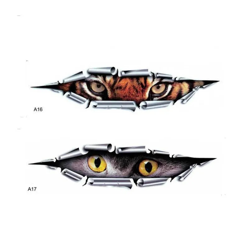 New Tiger Eye Eagle Eye peeping bumper stickers car door decoration 3D sticker HD transparent PVC adhesive 10x35cm length 35cm