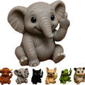 Mini funny animal resin doll with middle finger gesture in cat, dog, elephant styles.