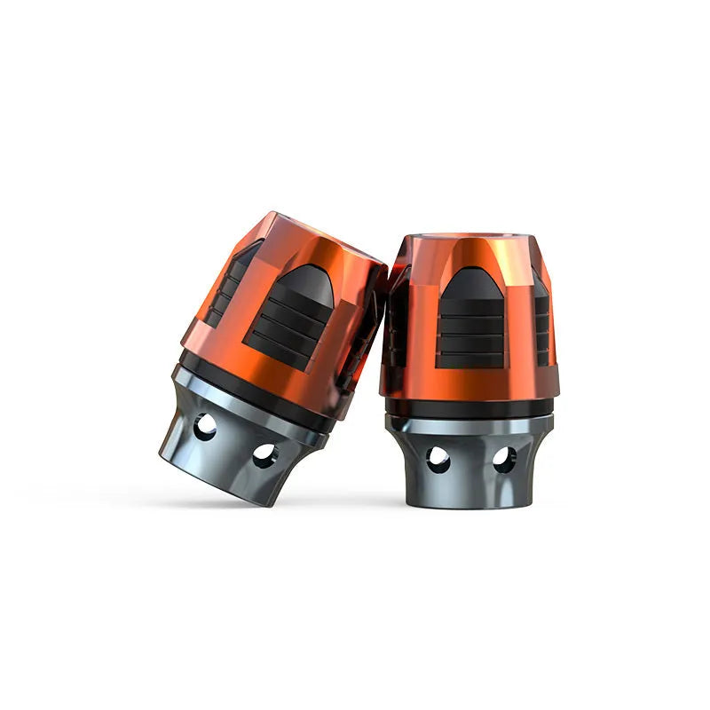 Pair of CNC-machined aluminium fork cups for Maverick N1 scooter in choice of seven anodised colours