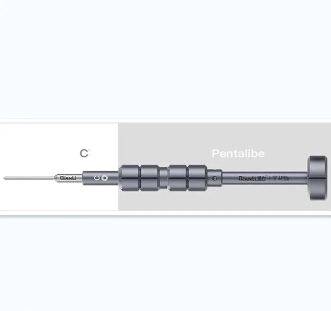 iPhone-compatible screwdriver with grenade-shaped aluminium handle and multiple bit types