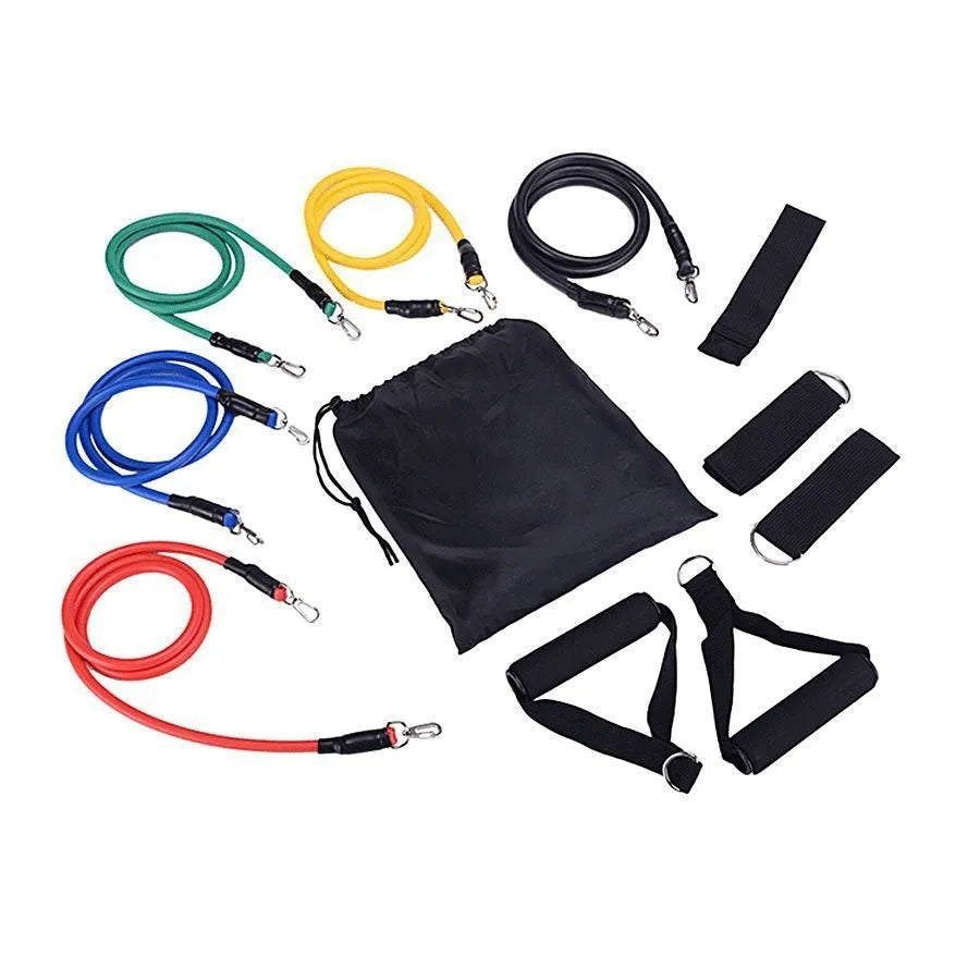 Multi-functional door sports 11-piece set with pulling rope for home fitness training