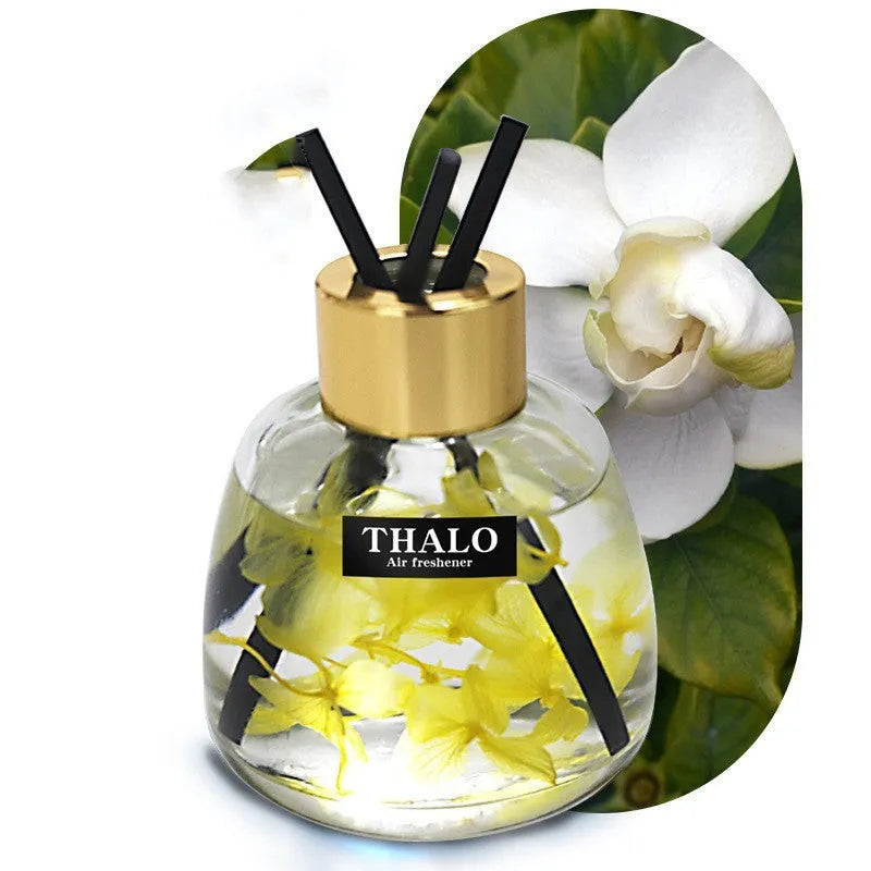 Glass bottle car perfume ornament with loose incense in one of six available colours