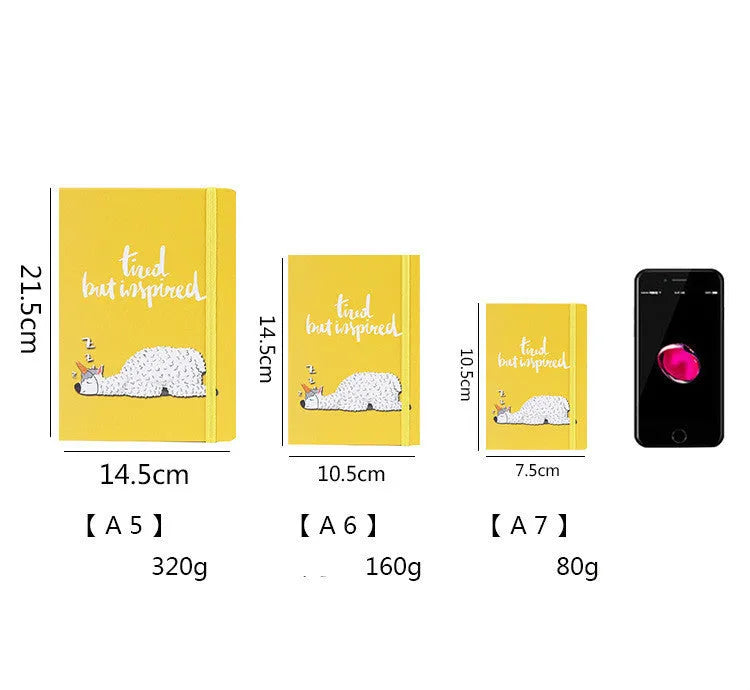 Creative alpaca cartoon design notepad notebook in A5, A6 and A7 sizes