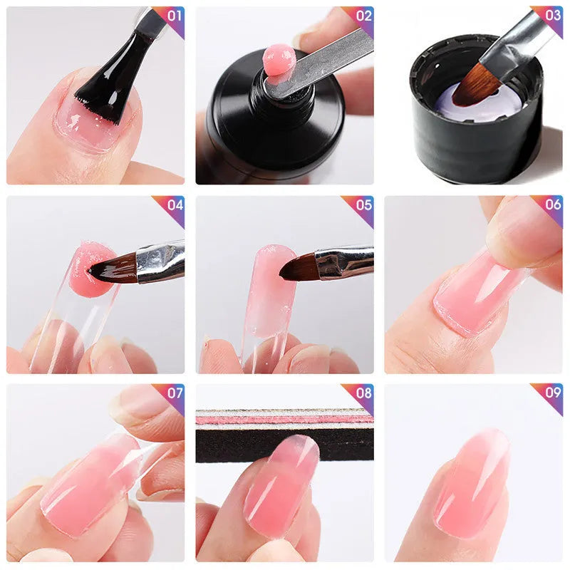 15ml multi-color mixed builder gel for nail extension with LED UV curing