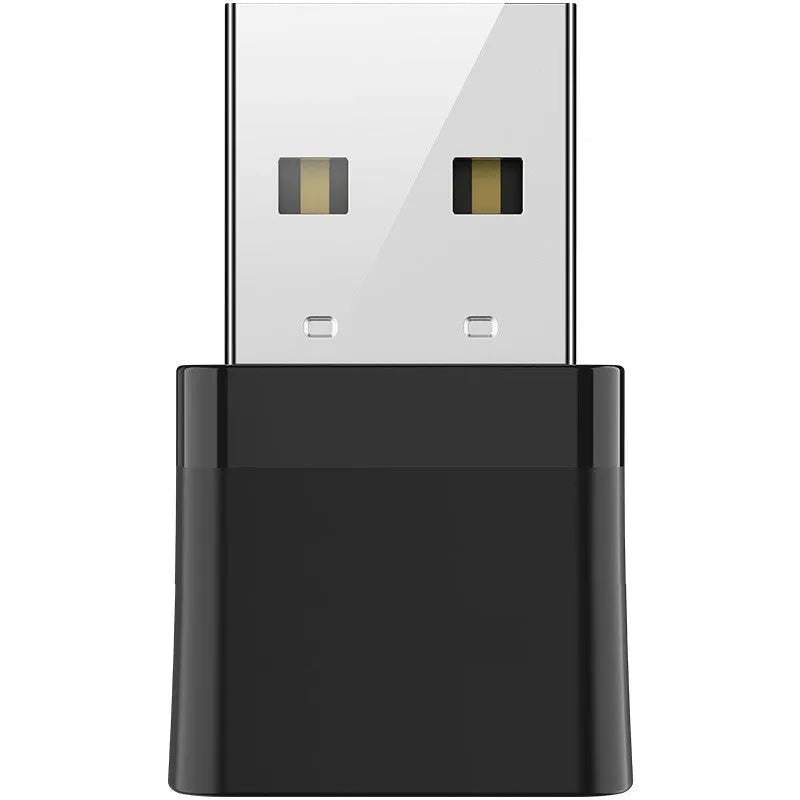 Black USB Bluetooth and network adapter with nickel-plated wolf tooth interface for Windows PC connectivity