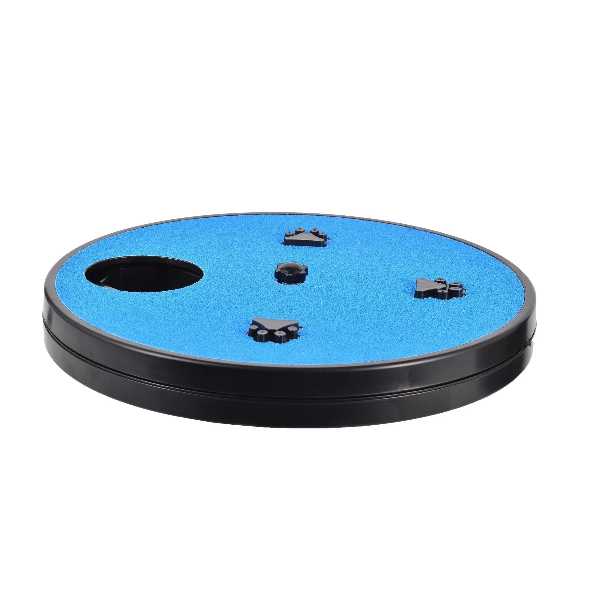 Dog nail grinder scratch pad with rotatable top, food compartments, and suction cup anti-slip base