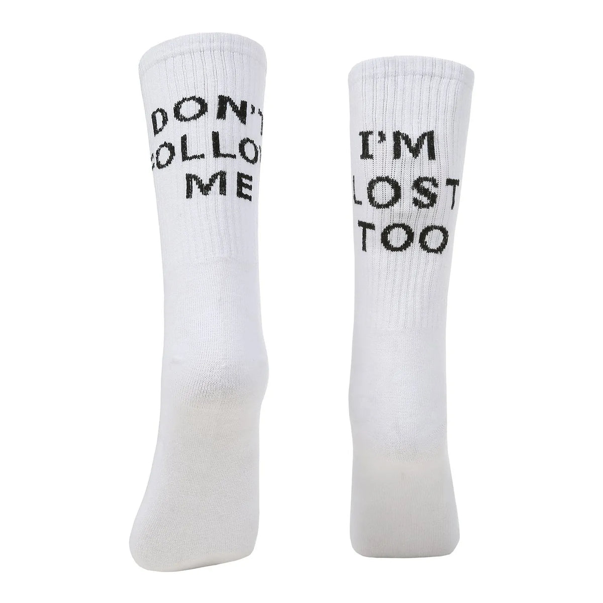Cotton socks with English alphabet pattern in black and white, one size, breathable and sweat absorbing
